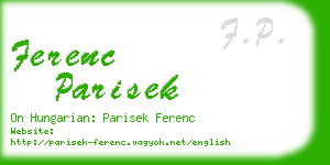 ferenc parisek business card